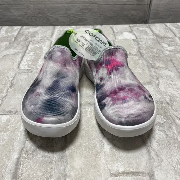 OOFOS OOMG Eezee‎ Low (Womens Size 5) Tie Dye Pink Recovery Slip On Shoes… - Picture 1 of 6